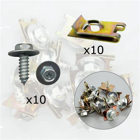 sheet metal screw clips|metal clip with screw hole.